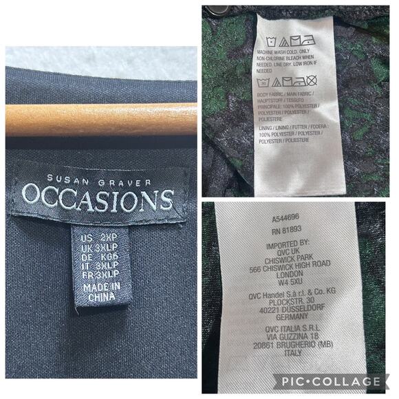 Susan Graver Occasions Printed Woven Jacquard Style Wrap Maxi Dress 2XP 18-20 - Picture 6 of 6